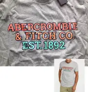 【New】Abercrombie & Fitch Men's【A&F EST. 1892 Logo Graphic Tee】Grey @Medium