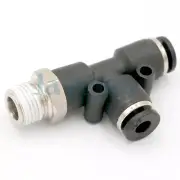 5pcs Fit Tube O.D 5/32" -1/8" NPT Male Side Tee Branch Connector Pushfit Fitting
