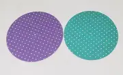 Set of 2 Polka Dot Slipmat Turntable 12" Scratch Pad Slip Mat x2 Teal & Lavender