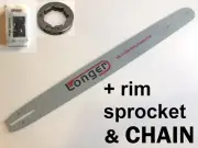 36" Inch CHAINSAW BAR for Baumr AG SX92 92cc 3/8 058 & CHAIN & Rim Sprocket
