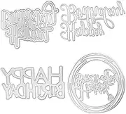 4 Set Die Cuts for Card Making, FineGood Happy Birthday Cutting Dies Card Making Supplies DIY Die Cutters Card Making Die Stencils for Scrapbooking