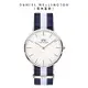 Daniel Wellington DW 手錶 Classic Glasgow 40mm藍白織紋錶 DW00100018