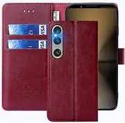 [FMPCUON] Case for Sony Xperia 1 VI Mobile Phone Case [Stand Function] [Card Slots] [Magnetic Closure] Leather Flip Case for Sony Xperia 1 VI Red