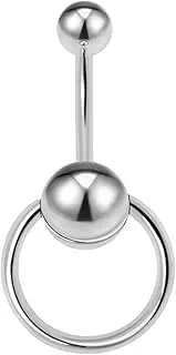 [CrazyPiercing] Door Knocker Stainless Steel Reverse Bar Belly Button Ring Piercing Navel Ring 14G 1/2"
