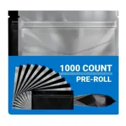 Loud Lock Mylar Bags 1,000 Count - Preroll Black/Clear Zip Seal Bags