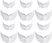 Mini Small Angel Wings for Crafts White 3D Wings Patches Clothes Applique DIY Crafts Set of 12