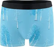 [FRODOTGV] Huge Birches Turquoise Mens Boxer Brief Shorts Workout Underwear for Men Compression Boxer Para Hombre