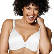 Playtex 4848 Love My Curve Bra 42DDD White Modesty Petal Smoothing Underwire NEW