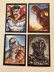 Doctor Strange Iron Man Thanos Ultron 4 Sketch Card Print Set McJunkin