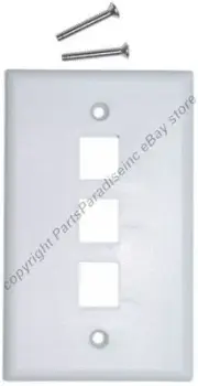 Lot100 Keystone flush Wall face Plate 3/Triple mounting Hole/Jack/Port{WHITE/WH