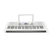 Crown CK-63 Multi-Function 61-Key Electronic Portable Keyboard with USB (White)