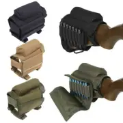 Tactical Butt Stock Rifle Cheek Rest Pouch Bullet Holder Cartridges Pocket Back