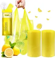Dergik Large Adult Diaper Disposal Bags (18 x 23in), 96 Count, Lemon Scented, Discreet Waste Disposal for Elderly, Baby Dipaer Trash Bags, Sanitary Prouducts & Pet Waste Disposal, Yellow