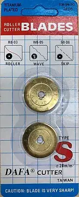 2x DAFA Titanium Plated Rotary Cutter Blade 28mm