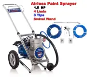 6 HP 4000 PSI NEW AIRLESS PAINT SPRAYER SPRAY GUN+2 x 500 mm wand 5/15 /17/19/21