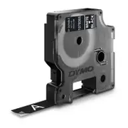 Dymo D1 Durable White on Black 12mm x 3m Tape