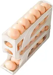 Hobngmuc Egg Holder for Fridge | Slide Egg Storage Box,Space-Saving Egg Roller, 4-Layer Egg Storage Container for Home Restaurant