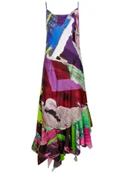 Marques' Almeida Printed Satin Midi Slip Dress - Multicoloured - 14 14