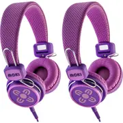 2PK Moki Kid Safe Volume Limited Headphones Over Ear Cup Headband Kids 3y+ PK/PP