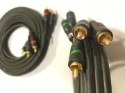 RCA Cable Component RGB Video 12ft Cables - Gold-Plated