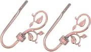 1 Pair Elegant Antique Curtain Tiebacks Leaf Shaped Drapes Hooks for Home Wall Mounted Curtain Holders Premium Alloy Material for Coats and Towels Versatile Design