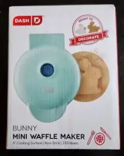 DASH MINI EASTER BUNNY RABBIT SHAPED WAFFLE MAKER ELECTRIC KITCHEN APPLIANCE