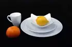 White and Marble Colored Multi Piece Melamine Plate Dinnerware & Party Tray Set