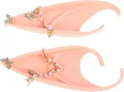 WRITWAA 1 Pair Butterfly Elf Ears Fairy Accessories Pearl Elf Ears Cosplay Elf Ears Halloween Costume Accessories Elf Ears Cosplay Elf Ears for Teens Accessories Plastic