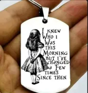 Alice In Wonderland Hot Funny Cute Anime Keychain Quote