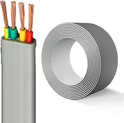 320ft TVVB 4‑Core Pure Copper Flat Elevator Cable -40°C~+90°C, CCC & CE Certified, Low Eccentricity, Clear Marking, Flame‑Retardant Flexible for Elevator, Gate Systems(100ft,4C-6.0mm2)