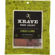 Jerky Beef Chili Lime 2.7 Oz(Case Of 8) By Krave Pure Foods