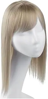 One Piece Synthetic Hair Toupee Fiber Hairpiece For Women Clip In Bangs Extension Wig Lady Fake Natural Invisible Topper(Dirty Blonde)