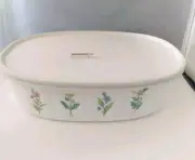 New CorningWare F-2-B My Garden 2.8 L (3 Qt.) Oval Casserole Dish w/ Plastic Lid
