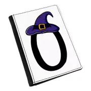 Letter O Witches Wizard Hat Passport Holder Cover Case Witch Halloween Alphabet