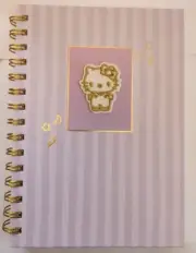 Sanrio Hello Kitty Pink Spiral Notebook HardCover w/ Patch 160 Lined Pages