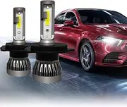 Car External Lights 2 PCS H4 / HB2 / 9003 18W 3000LM 6000K IP68 Mini LED Headlight Bulbs High Beam Conversion Kit DC 9-36V(Cool White) (Color : Cool White)