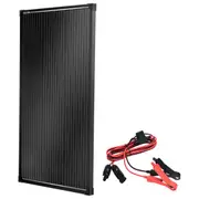 100W Solar Panel Fixed Black Frame + MC4 to Alligator Clip Connector