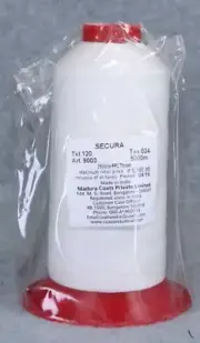 Coats Secura White Cone Thread 5000m 9003 polyester