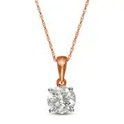 1 CT. Natural Clarity Enhanced Solitaire Pendant in 10K Rose Gold
