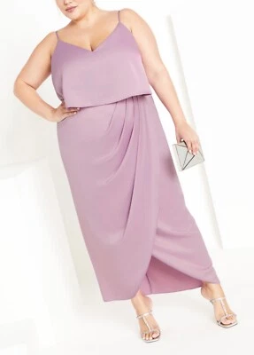 CITY CHIC Baby Frill Dress in Lilac Plus Size Medium 18 NWT [RRP $189.95]