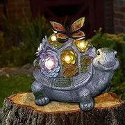 Attivolife Turtle Solar Garden Outdoor Statues with Succulent 7 LED Light, Patio Lawn Balcon Yard Ornament Art Decor, Mother Day Housewarming Birthday Presents for Mom Women Grandma