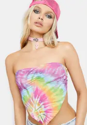 [Club Exx] Prismatic Dream Tie Dye Tube Top