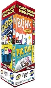 Mattel 8ct Card Games Mega Pack Uno Pictionary Phase 10 Mad Gab Dos Bold Blink