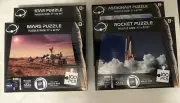 (4) NASA Space Themed Puzzles - 100 Pc ea. - 11" X 8.75" - Mars - Star - Rocket