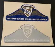 2 AOPA Aircraft Owners & Pilots Association Decals/Stickers inside/outside