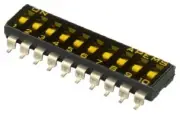 Apem DIP SWITCHES 18Pcs 10-Way SPST Recessed Actuator Slide, Surface Mount