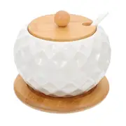 Glass Storage Jar Seasoning Pots Kitchen Glass Containers Ceramic Sugar Bowls