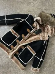 Jordan Craig Kids Shearling JACKET FUR COAT BLACK COFFEE TAN