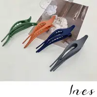 在飛比找momo購物網優惠-【INES】極簡髮夾 彩色髮夾/韓國設計法式極簡彩色香蕉夾 