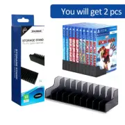 2Pcs Ps4/Slim/Pro 10 Game Discs Storage Display Stand Black Hard Shell Games Box
